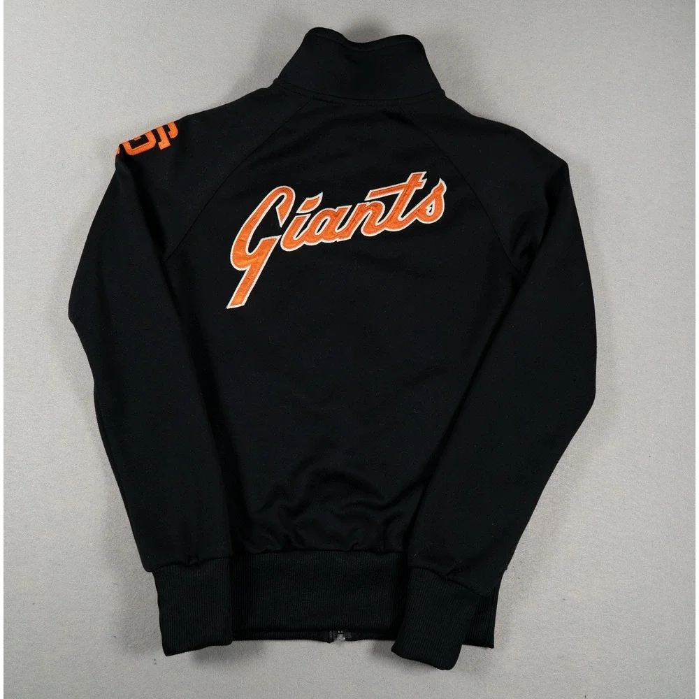 Nike Womens SF Giants Cooperstown Collection Track Jacket Black Orange XS S2RGP